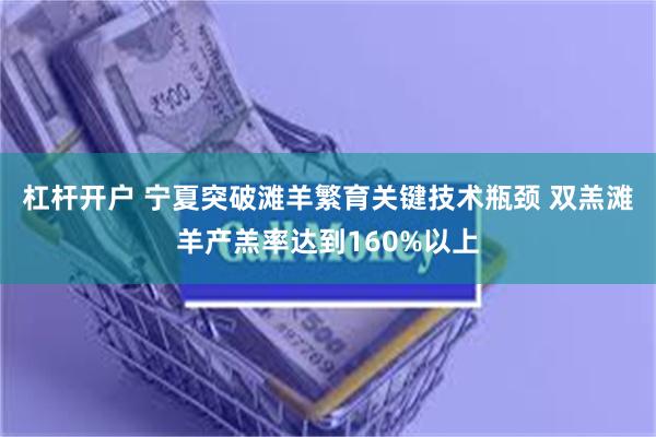 杠杆开户 宁夏突破滩羊繁育关键技术瓶颈 双羔滩羊产羔率达到160%以上