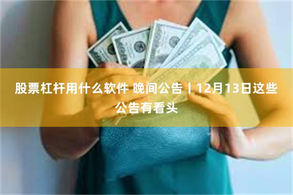 股票杠杆用什么软件 晚间公告丨12月13日这些公告有看头