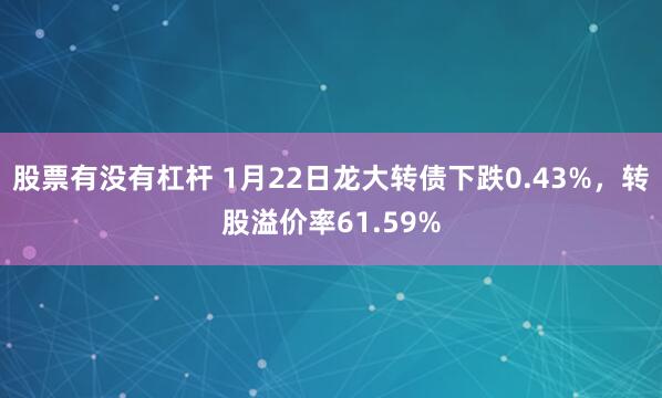 股票有没有杠杆 1月22日龙大转债下跌0.43%，转股溢价率61.59%