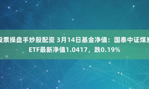 股票操盘手炒股配资 3月14日基金净值：国泰中证煤炭ETF最新净值1.0417，跌0.19%